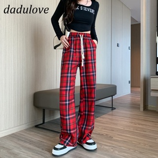 DaDulove💕 New American Ins Thin Section Plaid Casual Pants Niche High Waist Wide Leg Pants Large Size Trousers