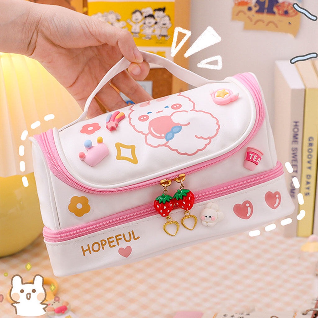 พร้อมส่ง-กระเป๋าดินสอ-กระเป๋าปากกา-ดินสอ-ลายหมี-แฟชั่นเกาหลี-แถมฟรีสติ๊กเกอร์-84