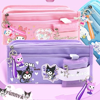 SANRIO กระเป๋าเครื่องเขียน กระเป๋าดินสอ มีซิป ลายการ์ตูน Kuromi Hello Kitty Cinnamoroll เหมาะกับนักเรียน สําหรับนักเรียน