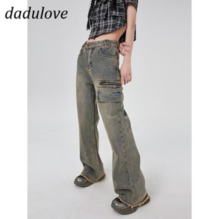 DaDulove💕 New American Ins Retro Thin Section Tooling Jeans Niche High Waist Wide Leg Pants Large Size Trousers