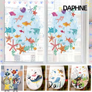 Daphne สติกเกอร์ ลายโลกใต้น้ํา 3D สําหรับติดตกแต่งผนังห้องน้ํา