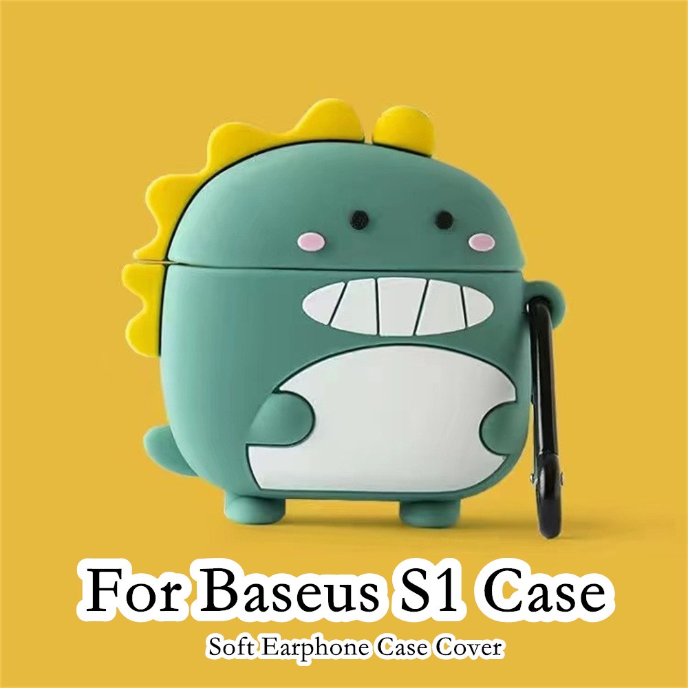 พร้อมส่ง-เคสหูฟัง-แบบนิ่ม-ลายการ์ตูนมังกรดํา-สําหรับ-baseus-s1-baseus-s1