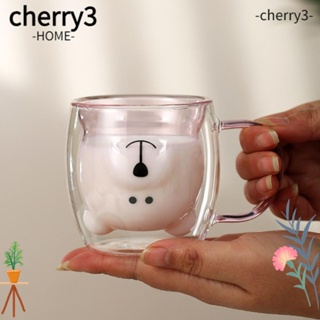 CHERRY3 แก้วกาแฟ แก้วเครื่องดื่ม รูปหมีน่ารัก ทนความร้อน พร้อมหูจับ 250 มล.