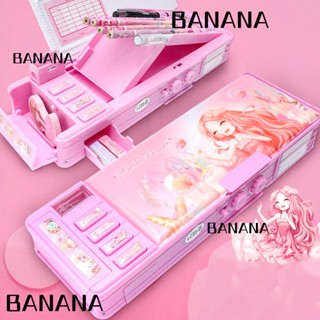 Banana1 กล่องพลาสติก สําหรับใส่ปากกา เครื่องเขียน เพื่อการศึกษาเด็กผู้หญิง