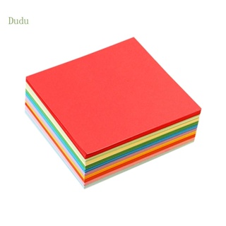Dudu กระดาษพับ ทรงสี่เหลี่ยม สองด้าน 10 สี DIY สําหรับเด็กผู้เริ่มต้น 100 แผ่น