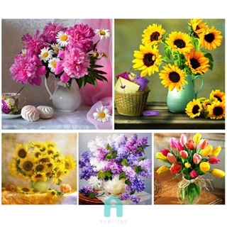 ชุดปักครอสติช 11CT รูปดอกไม้ สําหรับตกแต่งบ้าน DIY [Acelit.th]