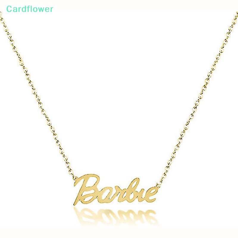 lt-cardflower-gt-สร้อยคอโซ่เหล็กไทเทเนียม-จี้รูปตัวอักษรบาร์บี้-3-สี-เครื่องประดับ-สําหรับของขวัญ