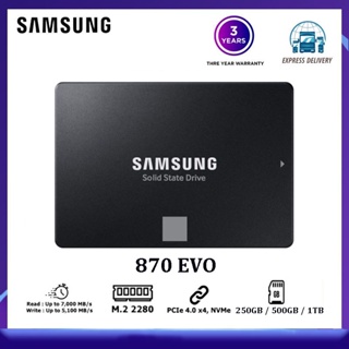 Samsung 870 EVO SSD ภายใน 250GB 500GB 1TB 2.5 นิ้ว (MZ-77E250B MZ-77E500BW MZ-77E1T0BW)