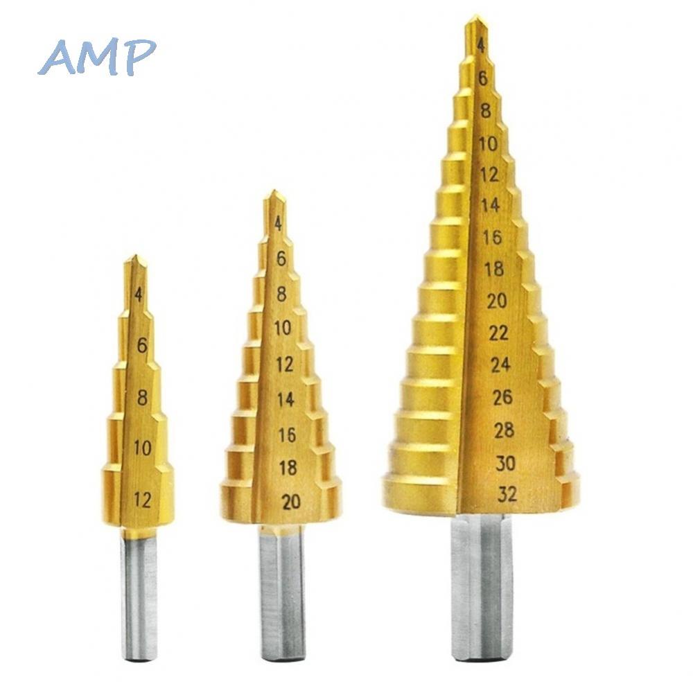 new-8-step-cone-drill-for-cut-holes-golden-titanium-coated-tools-two-flute-cleaner