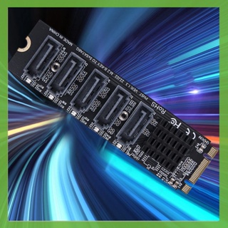 [aigoni.th] อะแดปเตอร์การ์ดขยาย M.2 MKEY PCI-E 5/6 พอร์ต NVME เป็น SATA 6Gpbs