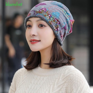 Bluevelvet หมวกผู้หญิง หมวกกํามะหยี่ นุ่ม อบอุ่น เกาหลี บวกกํามะหยี่ มัลติฟังก์ชั่น คอ หมวกกํามะหยี่ อบอุ่น