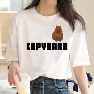 ขายCapybara เสื้อยืดลําลอง แขนสั้น พิมพ์ลายกราฟฟิค มังงะตลก สําหรับผู้ชาย y2k y2k（S-5XL）