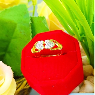 DIDGO2  W08 แหวนแฟชั่น*** แหวนฟรีไซส์** แหวนทอง แหวนใบมะกอก แหวนทองชุบ แหวนทองสวย