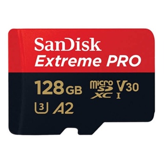 สินค้า SanDisk 128 Extreme Pro MicroSD Memory (ไมโครเอสดีการ์ด) รองรับภาพ 4K ประกัน Lifetime โดย Synnex