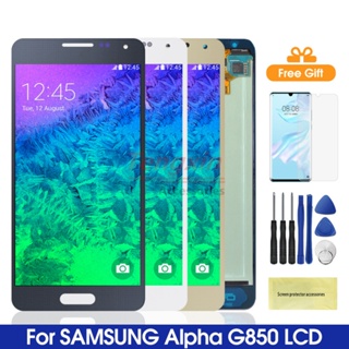Super AMOLED หน้าจอสัมผัสดิจิทัล Lcd แบบเปลี่ยน สําหรับ Samsung Galaxy Alpha G850 G850F