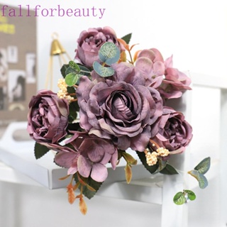 Fallforbeauty ช่อดอกไฮเดรนเยียประดิษฐ์ สไตล์วินเทจ สําหรับเจ้าสาว งานแต่งงาน DIY