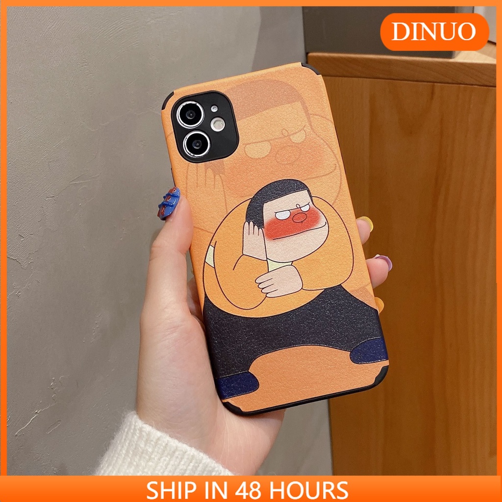 เคสโทรศัพท์มือถือหนังแกะ-กันกระแทก-ลายการ์ตูนอนิเมะ-เสืออ้วน-สําหรับ-iphone-apple-12-xr-11-12promax-xsmax-6s-8plus-xsmax-dinuo