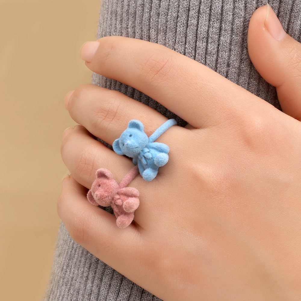 แหวนแฟชั่น-รูปตุ๊กตาหมีน่ารัก-แบบเปิด-ปรับได้-สําหรับเด็กผู้หญิง