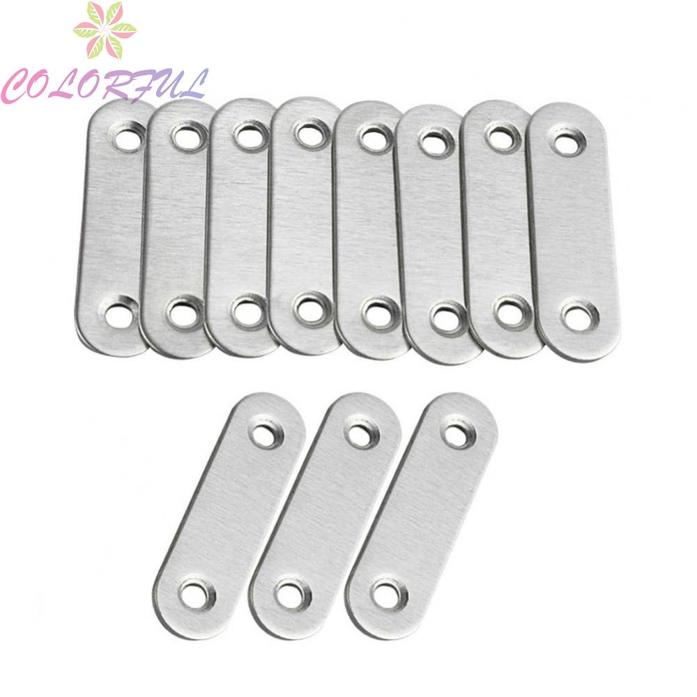 colorful-10pcs-stainless-steel-heavy-duty-straight-flat-plate-bracket-connector-furniture