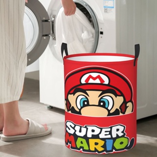 ตะกร้าซักผ้า ลาย Super Mario สําหรับใส่เสื้อผ้าใช้แล้ว