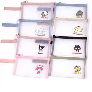 กระเป๋าดินสอ ผ้าไนล่อนใส ลาย Sanrio Kuromi Cinnamoroll My Melody Pom Pom Purin เหมาะกับของขวัญ สําหรับเด็กนักเรียน และสํานักงาน มี 5 แบบ