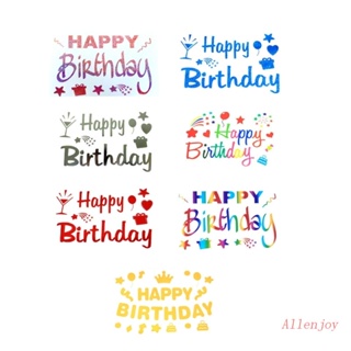 Joy สติกเกอร์ใส ลายตัวอักษร Happy-Birthday สําหรับตกแต่งปาร์ตี้วันเกิด