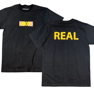พร้อมส่ง ผ้าฝ้ายบริสุทธิ์ QWT173-1 NOT REAL BLACK T-shirt