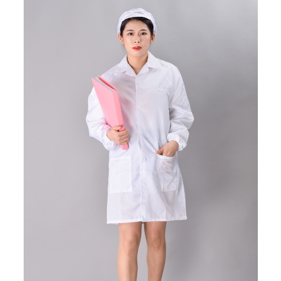 เสื้อแลป-เสื้อกาวน์ยาว-ยูนิฟอร์ม-แขนยาว-ซื้อเสื้อแถมหมวก-lab-coat