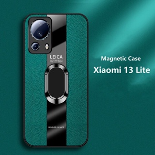 เคสโทรศัพท์มือถือหนัง กันกระแทก พร้อมแหวนแม่เหล็กตั้งโทรศัพท์ หรูหรา สําหรับ Xiaomi Mi 13 Lite Mi 13 Lite 13 Ultra 12T Pro 12X 12S