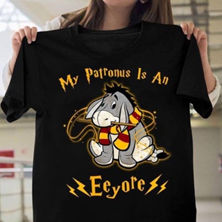 ขายดี เสื้อยืด ผ้าฝ้าย พิมพ์ลาย My Patronus is An Eeyore สีดํา แฟชั่นฤดูร้อน สําหรับผู้ชาย 581275