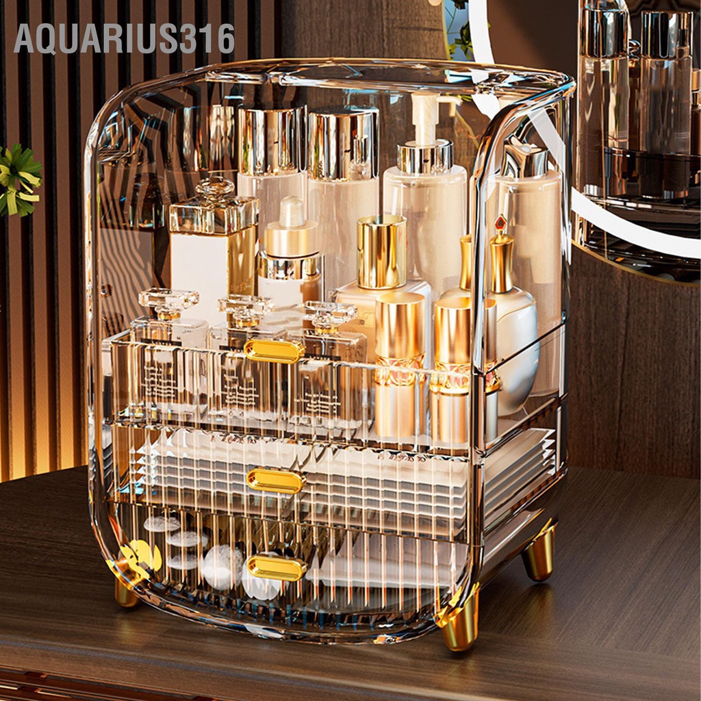 aquarius316-ที่ใส่เครื่องสำอางกันฝุ่นความจุขนาดใหญ่ใสที่ใส่เครื่องสำอาง