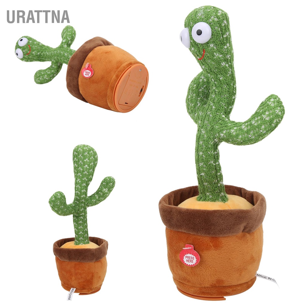 urattna-ของเล่นตุ๊กตากระบองเพชรอิเล็กทรอนิกส์ร้องเพลงเต้นรำกระบองเพชรการศึกษาเด็กของเล่นเด็ก