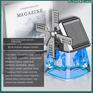 Solar Air Freshener Car Fragrance Perfume Solar Rotating Windmill Creative Ornaments Car Interior High-end Decorations Remove Odor Auto Perfume flower