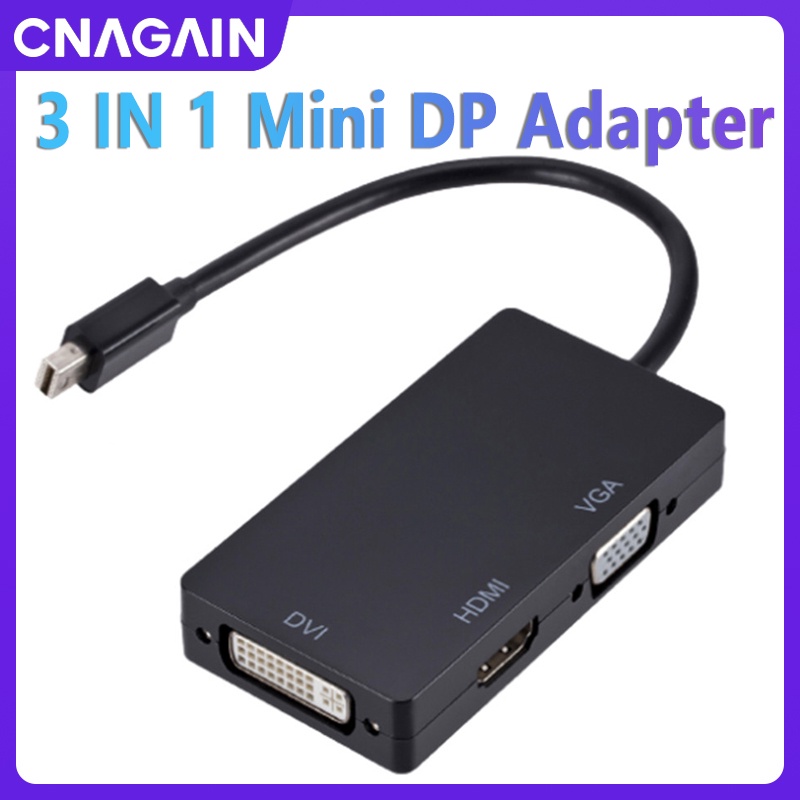 cnagain-3-in-1-อะแดปเตอร์แยกพอร์ตหน้าจอ-1080p-mini-dp-thunderbolt-เป็น-hdmi-vga-dvi-สําหรับมอนิเตอร์-คอมพิวเตอร์-pc