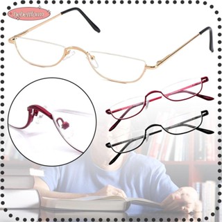 BEBETTKISS Reading Glasses Flexible Portable Ultra Light Resin Spring Hinge Half Frame Half Moon Reading Glasses