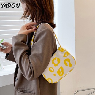 YADOU กระเป๋าผ้าใบใต้วงแขน ins สไตล์เกาหลีใหม่แฟชั่นญี่ปุ่นเสือดาวพิมพ์กระเป๋าบาแกตต์แบบพกพา