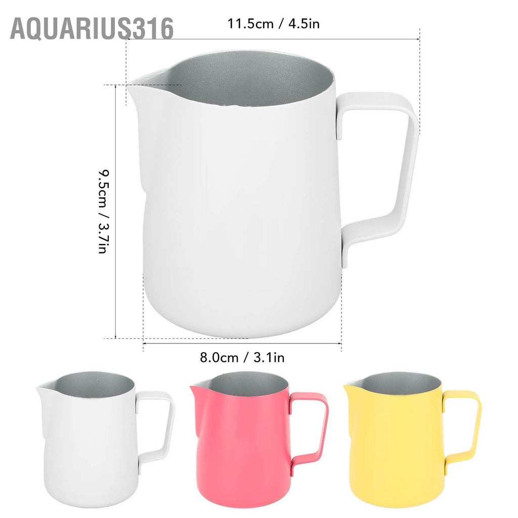 aquarius316-เหยือกตีฟองนมสแตนเลส-380-มล-หัวพ่นฟองนมถ้วยกาแฟ