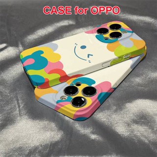 เคสโทรศัพท์มือถือคู่รัก แบบแข็ง ลายหน้ายิ้ม สําหรับ OPPO Reno8T 5G Reno8 Pro Reno8 Reno7 Z Reno7 Pro Reno6 Pro Reno5 Reno4 Z Reno3