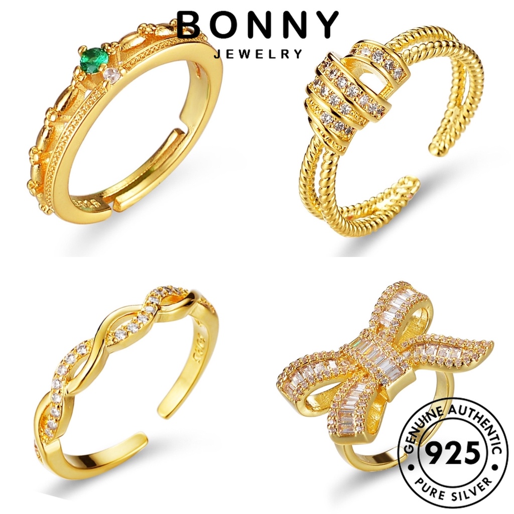 bonny-jewelry-มอยส์ซาไนท์โกลด์-แหวน-เรียบง่าย-แฟชั่น-เกาหลี-silver-ผู้หญิง-925-เครื่องประดับ-เครื่องประดับ-ต้นฉบับ-เงิน-แท้-m074