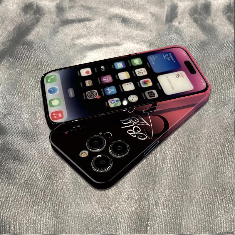 เคสโทรศัพท์มือถือ-ฟิล์มกันรอย-กันกระแทก-ลายหัวใจ-สีดํา-เรียบง่าย-สําหรับ-apple-iphone-14promax-13-1211-6ins-78plus-9ir9
