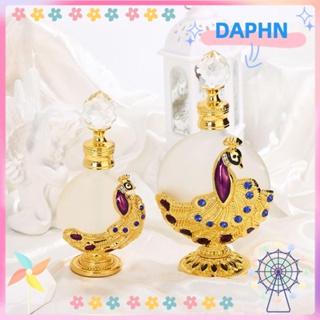 DAPHS ขวดน้ําหอม รูปนกยูง แบบพกพา สีทอง สไตล์วินเทจ สําหรับเพื่อน