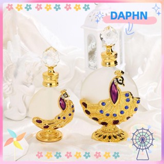 DAPHS ขวดน้ําหอม รูปนกยูง แบบพกพา สีทอง สไตล์วินเทจ สําหรับเพื่อน