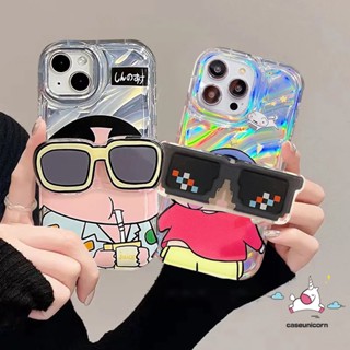 เคสโทรศัพท์มือถือนิ่ม ลายการ์ตูนชินจังน่ารัก พร้อมขาตั้ง สําหรับ Samsung A14 A04E A34 A50 A13 A04s A54 A12 A53 A23 A03s A03 A11 A20s A31 A32 A04 A51 A21s A02s A52 A30 A20 A22 A30s A71
