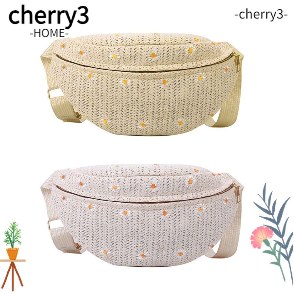 cherry3-กระเป๋าคาดเอว-ฟางฟาง-ฤดูร้อน-สําหรับผู้หญิง