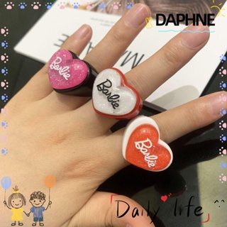 Daphne แหวนอะคริลิคเรซิ่น รูปบาร์บี้ สําหรับตุ๊กตาบาร์บี้ |เครื่องประดับ แหวน รูปหัวใจ ตัวอักษร สําหรับผู้หญิง