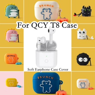 【คุณภาพสูง】เคสหูฟัง แบบนิ่ม ลายการ์ตูนน่ารัก สไตล์วินเทจ สําหรับ QCY T8 QCY T8