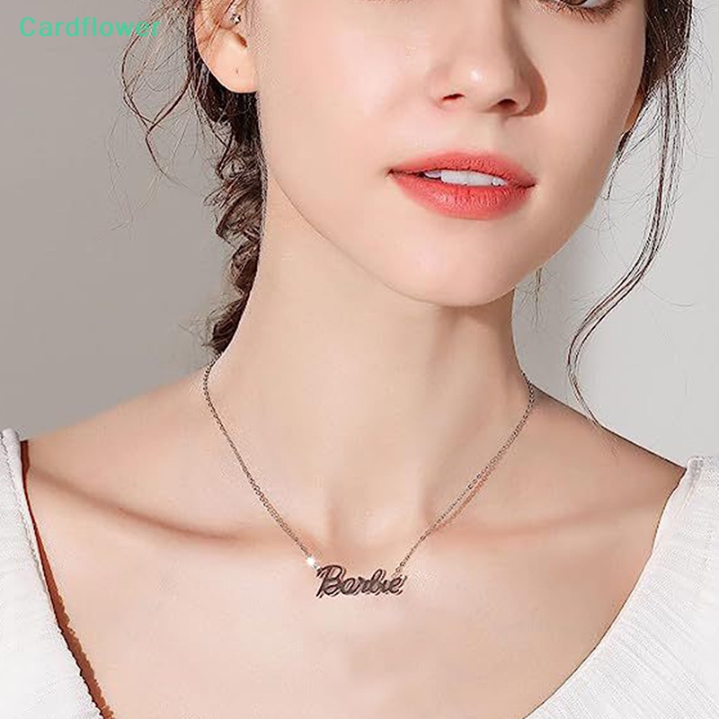 lt-cardflower-gt-สร้อยคอโซ่เหล็กไทเทเนียม-จี้รูปตัวอักษรบาร์บี้-3-สี-เครื่องประดับ-สําหรับของขวัญ
