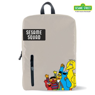 Bundanjai (หนังสือ) SST4-กระเป๋าเป้ : Sesame Street Squad of five Backpack -BP-A175S -Khaki W12xH17x5.5 in
