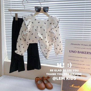 พร้อมส่ง ขายดี ใหม่ เสื้อเชิ้ตแขนบาน และกางเกงขายาว แฟชั่นฤดูใบไม้ผลิ สไตล์เกาหลี และญี่ปุ่น สําหรับเด็กผู้หญิง 2023