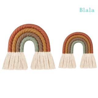 Blala โมบายถักมาคราเม่ สีรุ้ง แฮนด์เมด สําหรับแขวนตกแต่งผนังบ้าน ห้องเด็ก